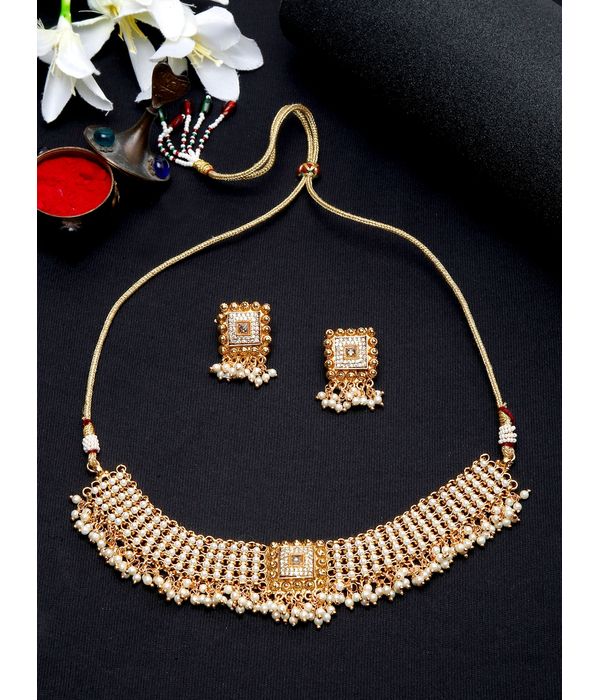 YouBella Jewellery Celebrity Inspired Gold Plated Necklace Jewellery Set for Girls and Women